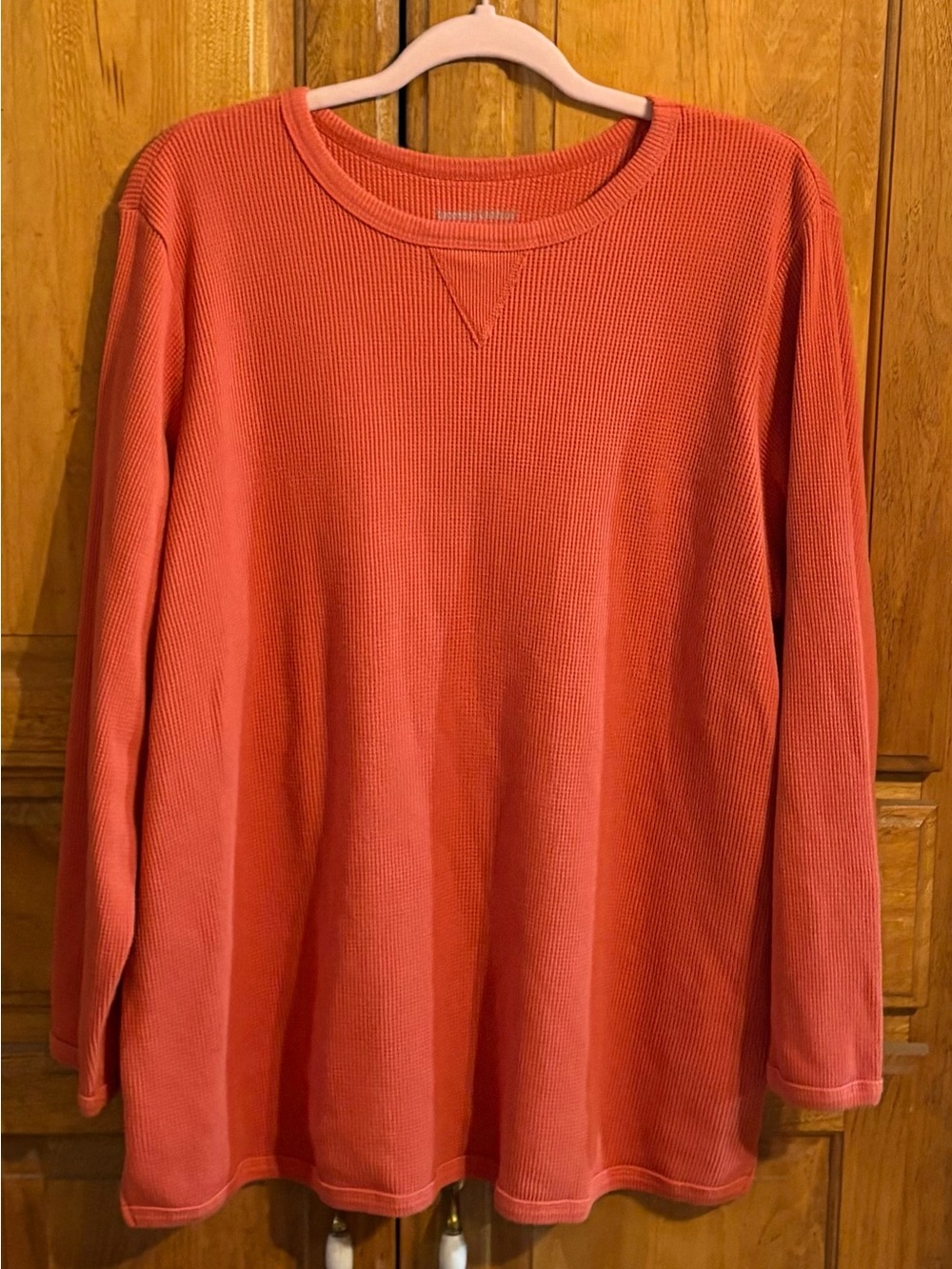 Woman Within Thermal Sweatshirt Pumpkin Orsnge 22/24